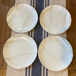 4 WEDGWOOD  Vera Wang Vera Venato Imperial Bone China Salad Side Plates 8”